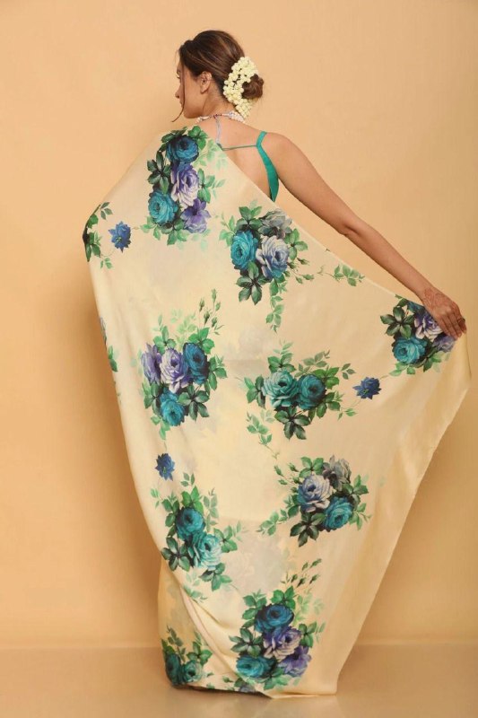 Satin is till date one of the most loved and preferred fabrics for a saree design.