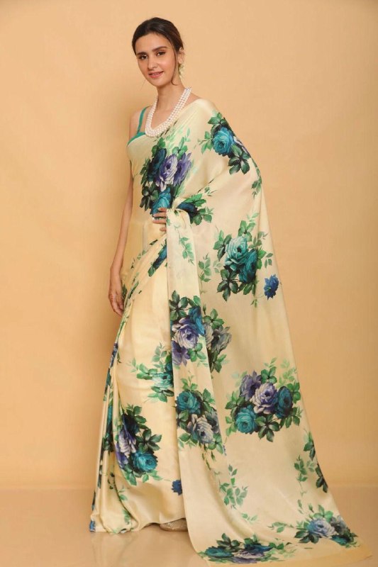 Satin is till date one of the most loved and preferred fabrics for a saree design.