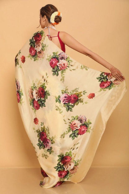 Satin is till date one of the most loved and preferred fabrics for a saree design.
