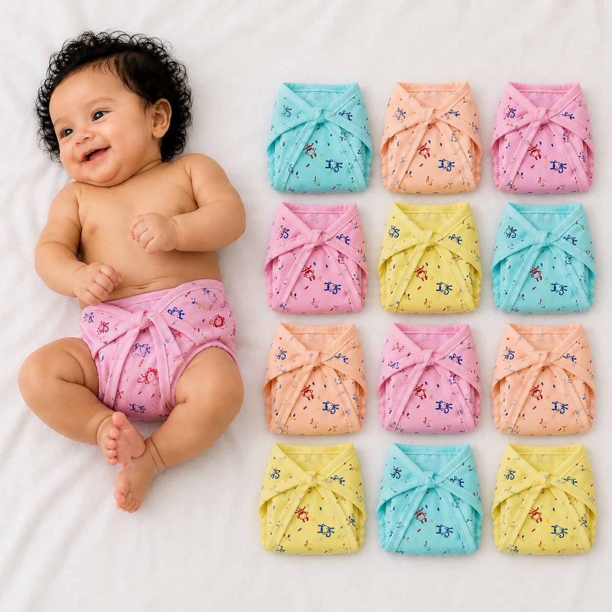 Soft  Cotton Baby Langot - Reusable cloth Dipper | Multi - Colour Combo