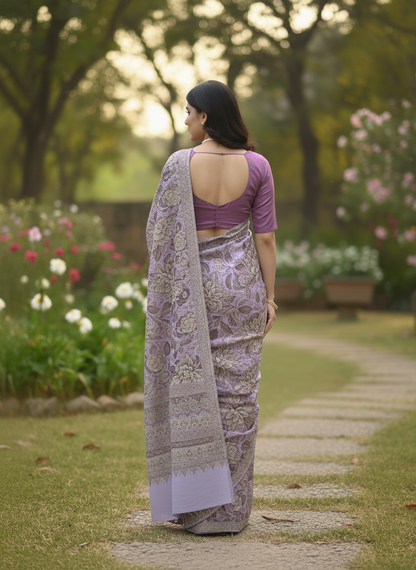 Silk Crape Printed Saree