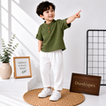 DuoDrapes Avocado Green Kurta & White Pant Set for Boys (1 Month–7 Years)