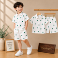 Green Cactus Muslin Co-Ord Set for Kids | Shirt & Shorts Outfit (1 Month – 7 Years)