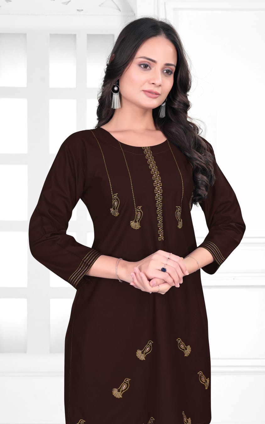 Elegant Mauve Rayon Cord Set with Embroidered Detailing