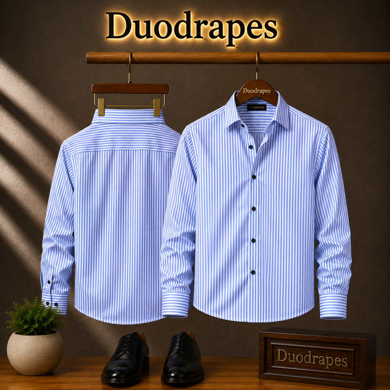 Sky Blue Stripe Classic Shirt for Boys