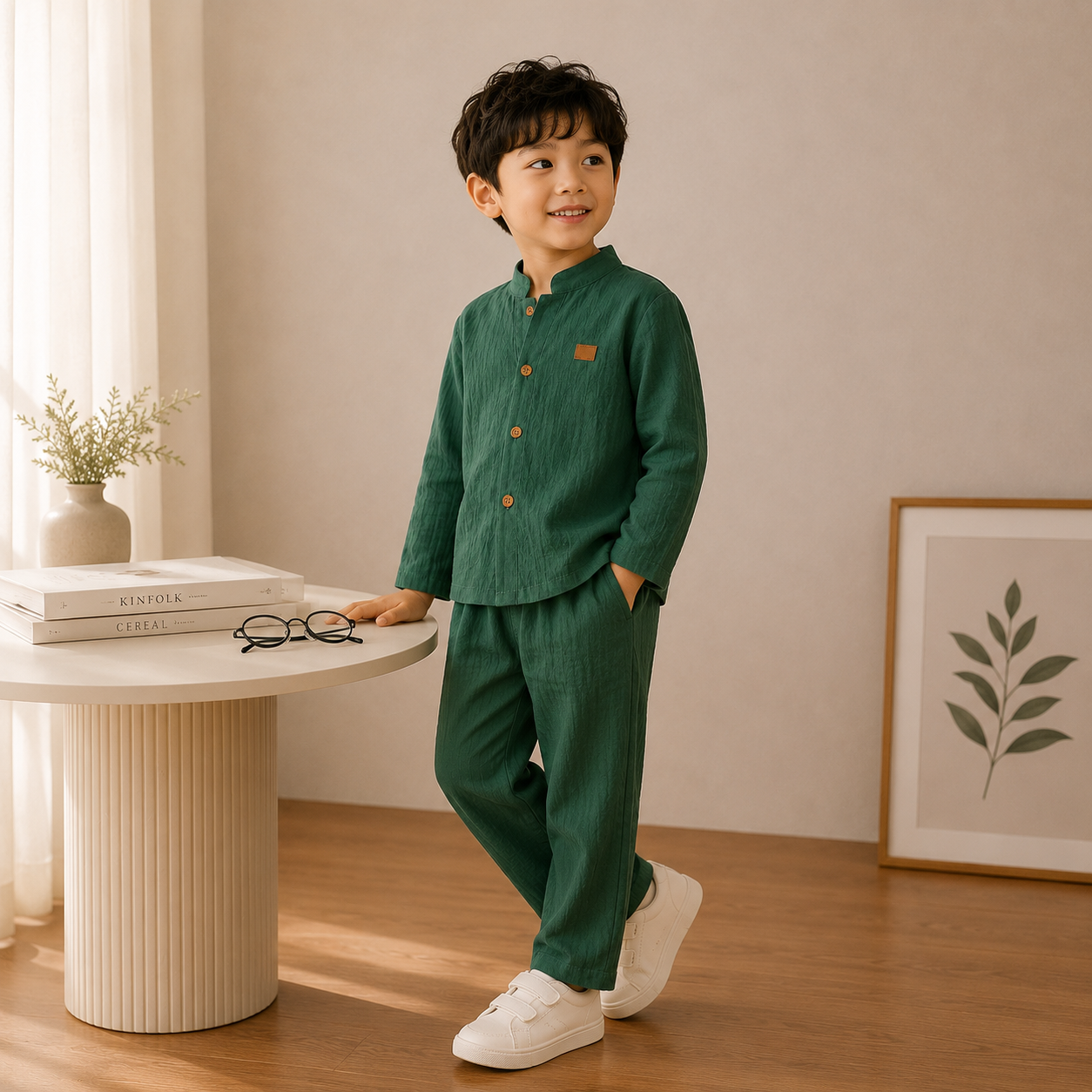 duo drapes baby green kurta