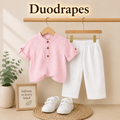 DuoDrapes Pink Kurta & White Pant Set for Boys (1 Month–7 Years)