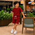 Mocha Mini Boys Co-Ord Set – T-Shirt & Shorts
