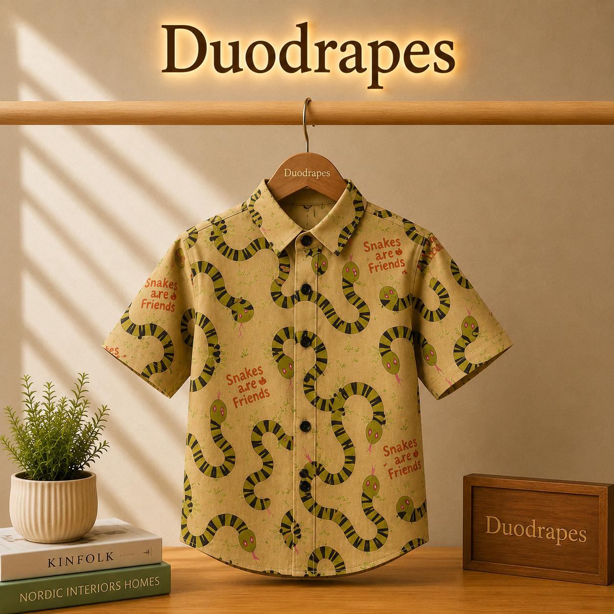 Boys Snake Print Half Sleeve Shirt | Fun Cartoon Printed Casual Kids Shirt | 2 to 7 Years