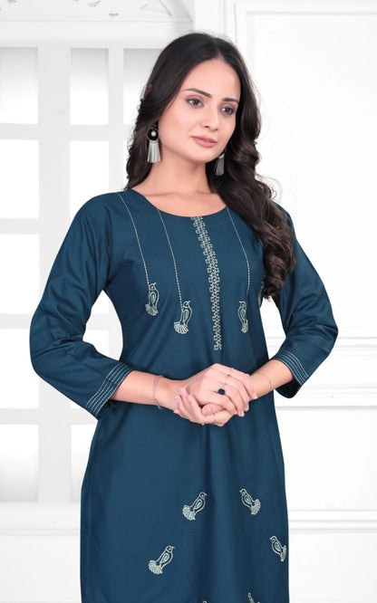 Elegant Mauve Rayon Cord Set with Embroidered Detailing