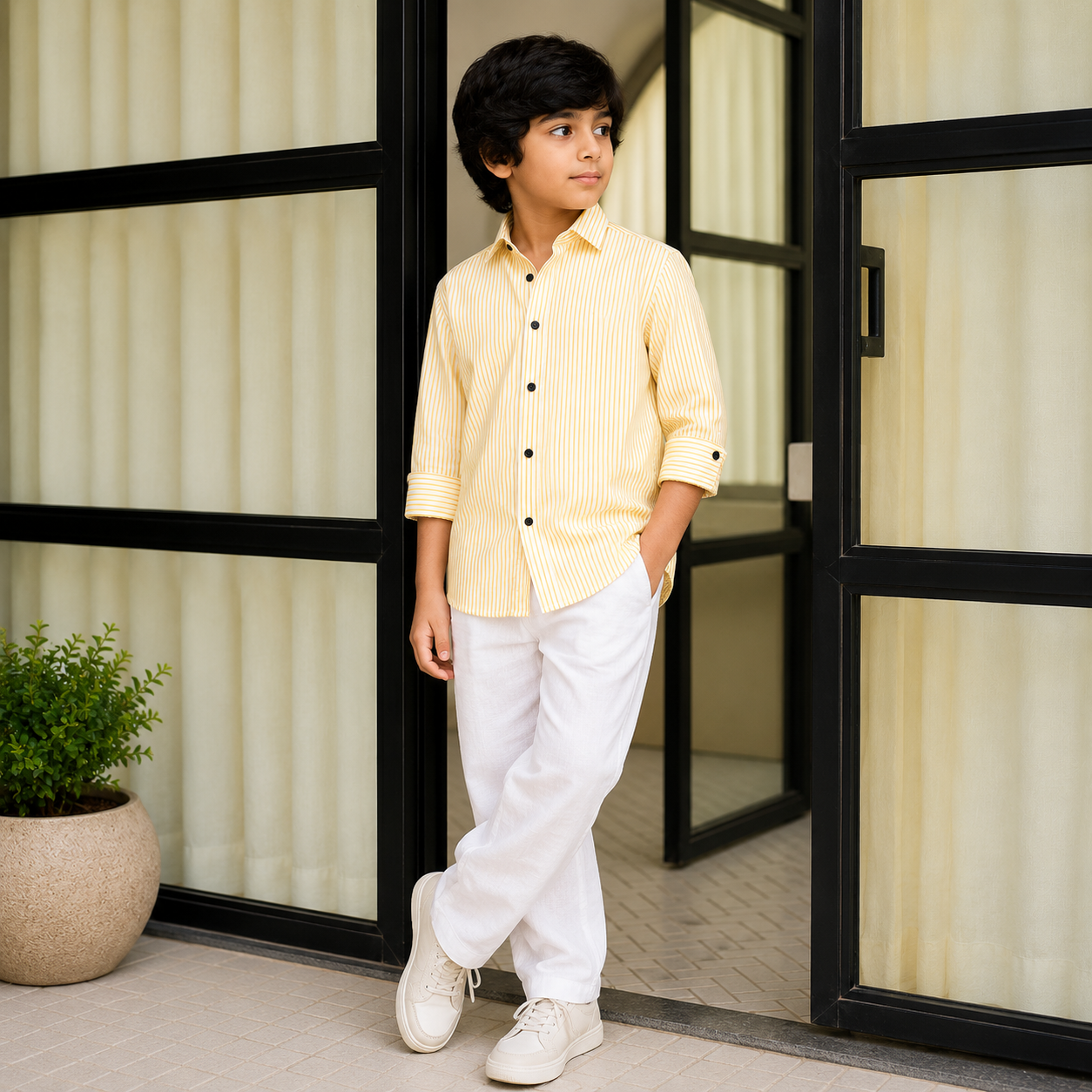 Sunbeam Stripe Shirt Set for Boys