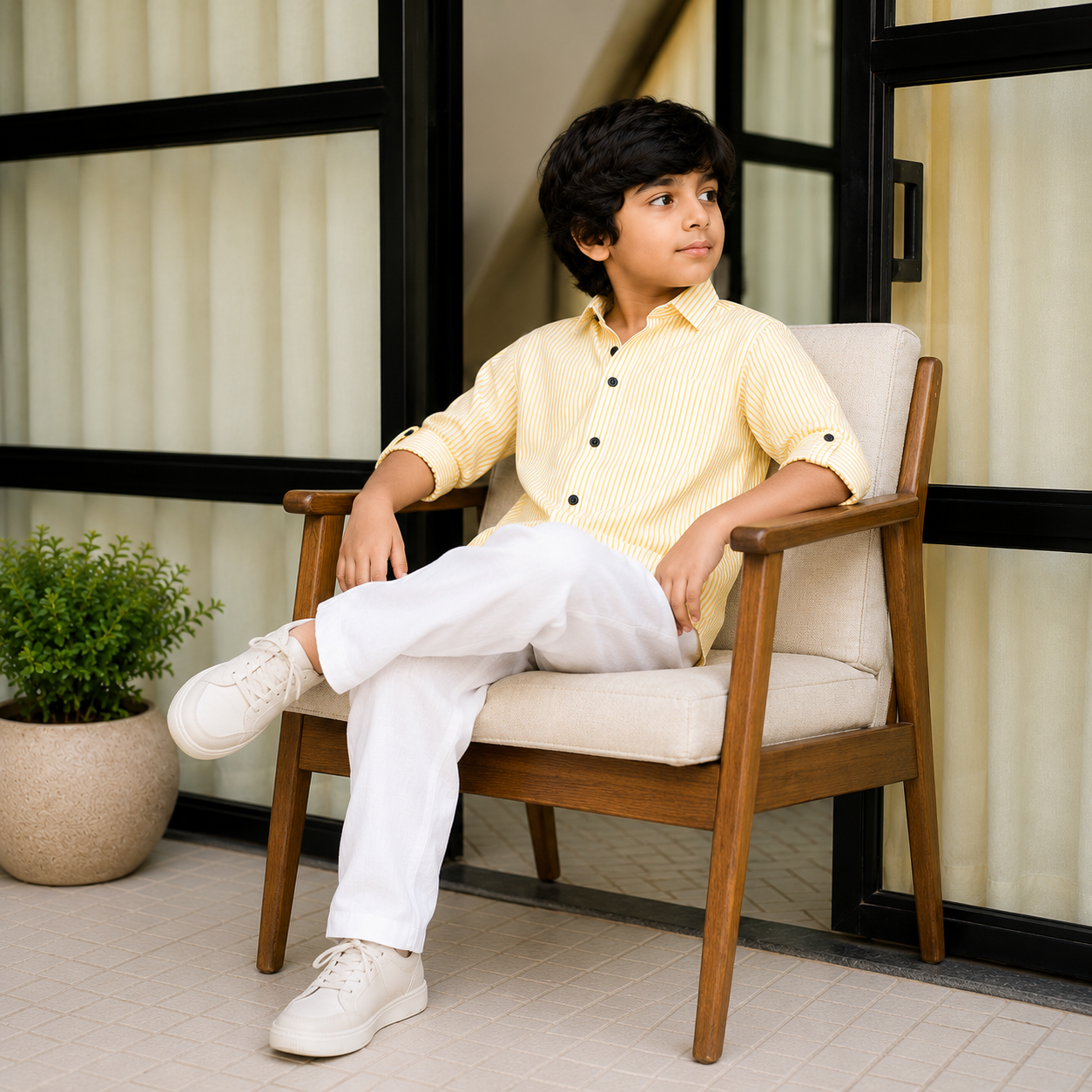 Sunbeam Stripe Shirt Set for Boys